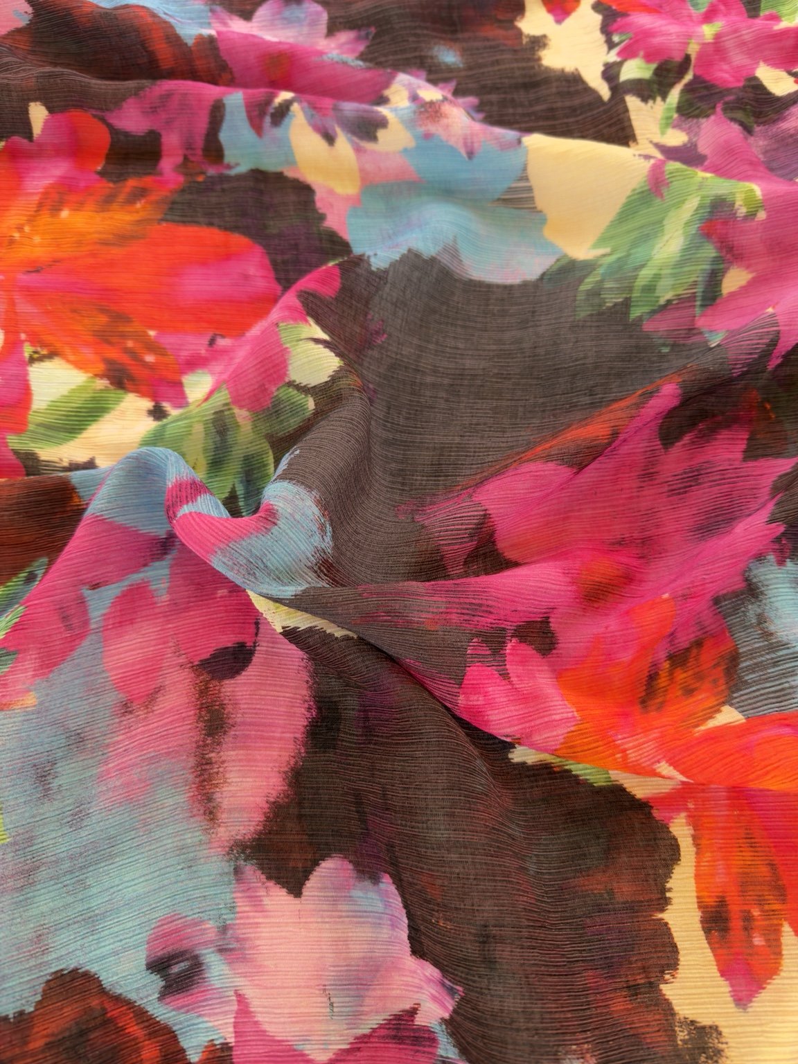 Crépon viscose/nylon panaché de couleur