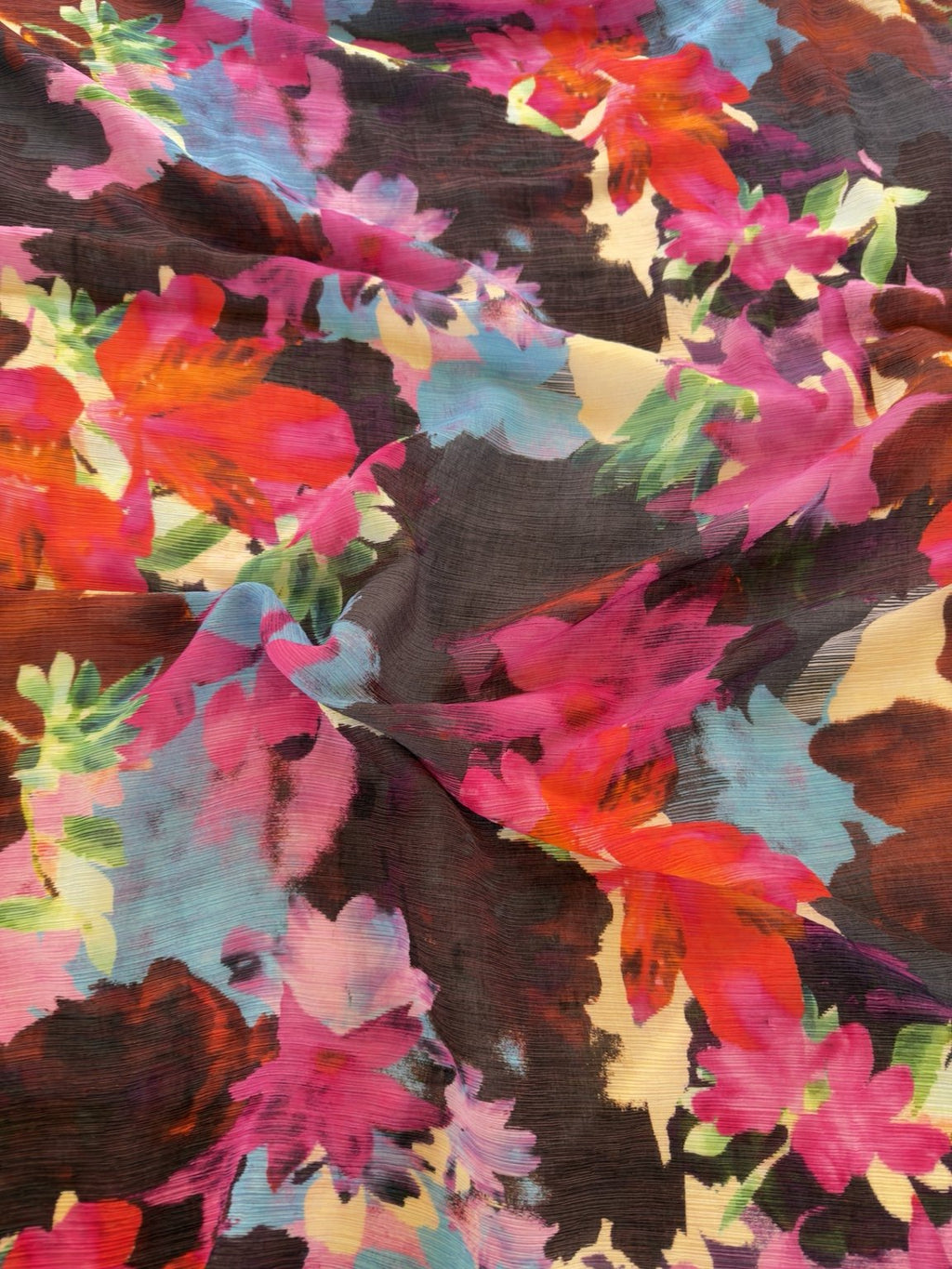 Crépon viscose/nylon panaché de couleur